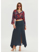 Zipper Detailed Slit Anthracite Asymmetric Skirt 4637